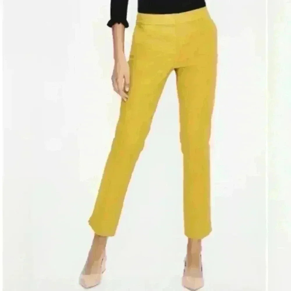 Boden Richmond 7/8 Trouser Pants, Chartreuse, Tuscan Sun Size 4
